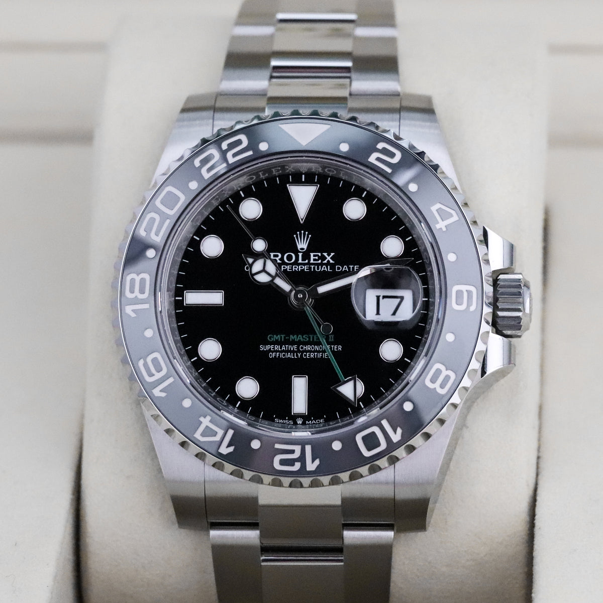 Rolex GMT-Master II 40mm Bruce Wayne Black Grey Bezel Oyster Bracelet Steel 126710GRNR