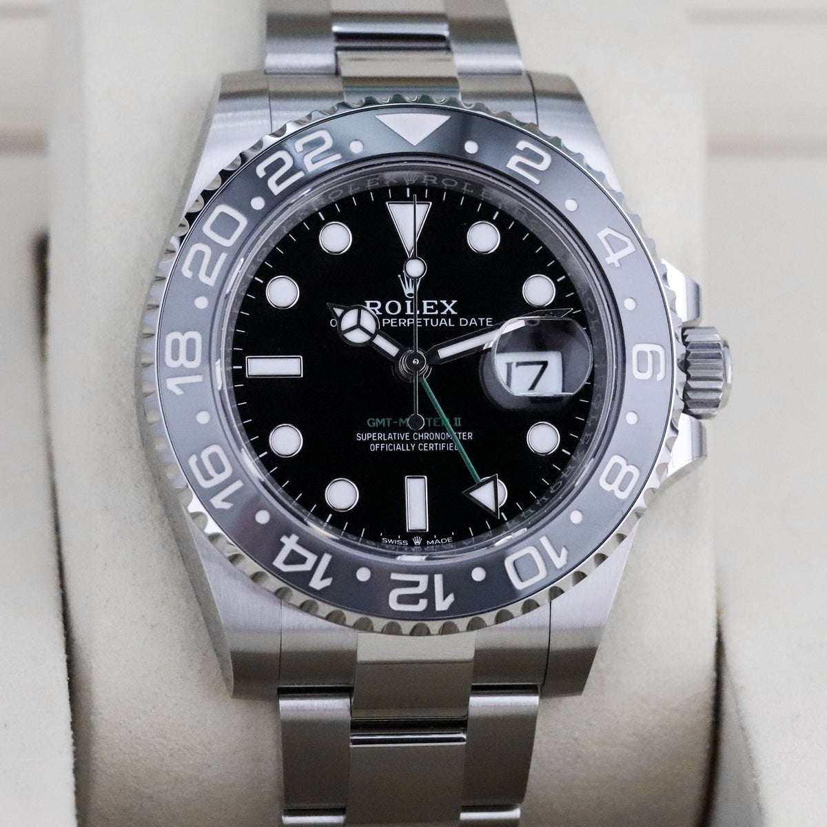 Rolex GMT-Master II 40mm Bruce Wayne Black Grey Bezel Oyster Bracelet Steel 126710GRNR
