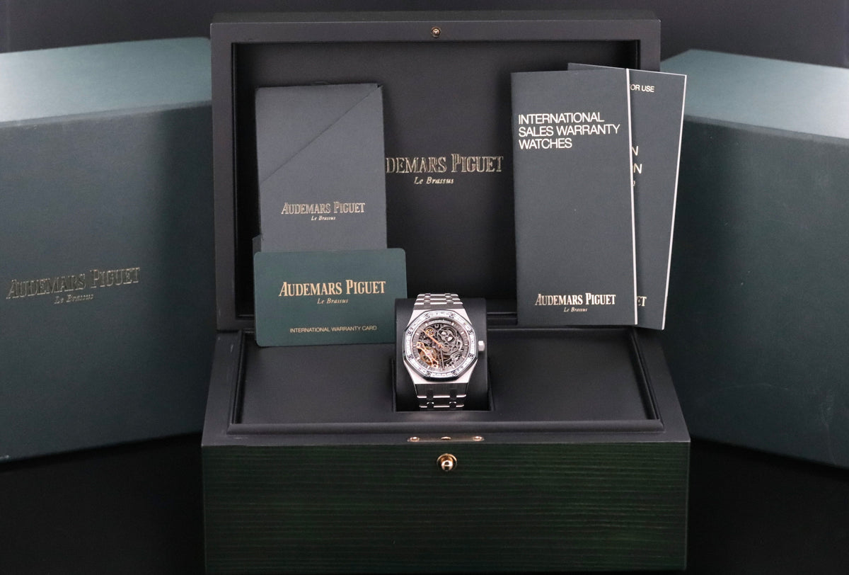 Audemars Piguet Royal Oak 41mm White Gold Double Balance Wheel Openworked Factory Baguette Bezel 15412BC.ZZ.1220BC.01