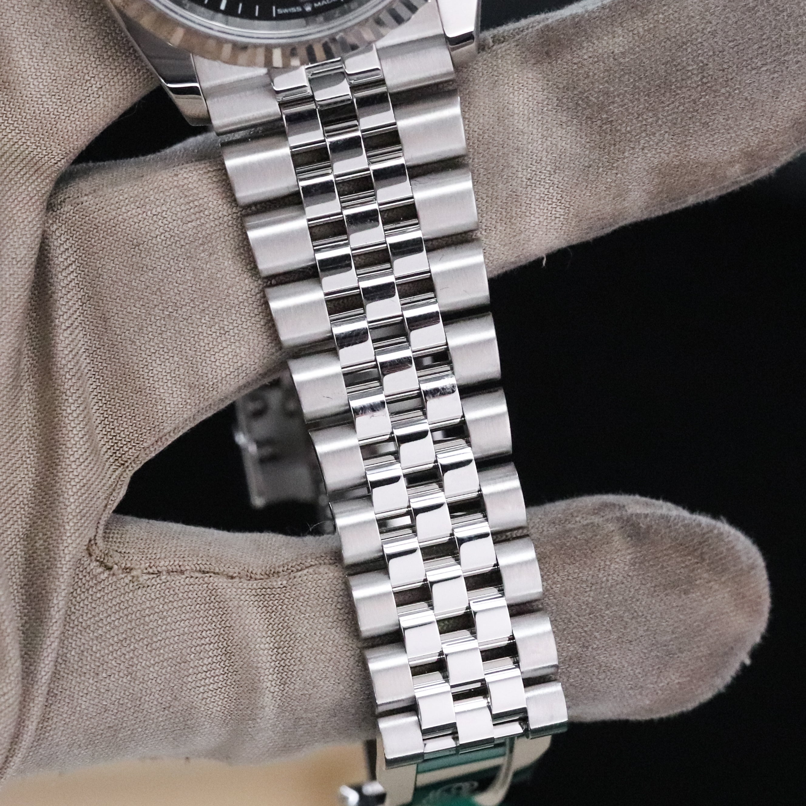 Rolex Datejust 36mm Black Dial Sapphire Fluted Bezel Steel Jubilee