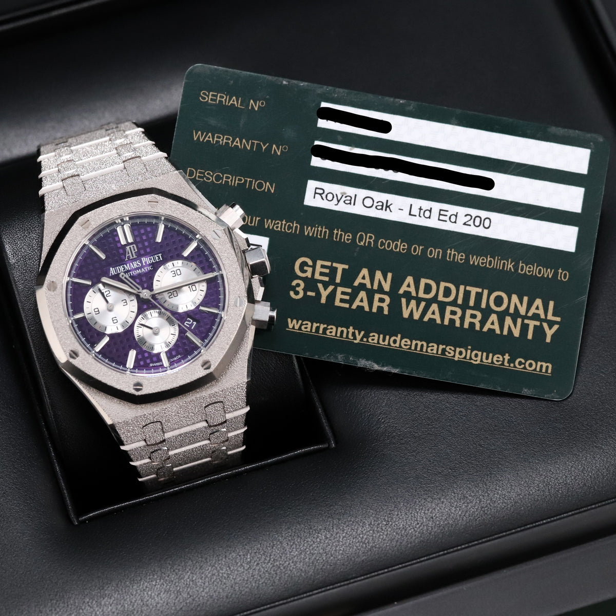 Audemars Piguet Royal Oak Chronograph 41mm Frosted White Gold Purple Dial Limited Edition 200pcs 26331BC.GG.1224BC.01