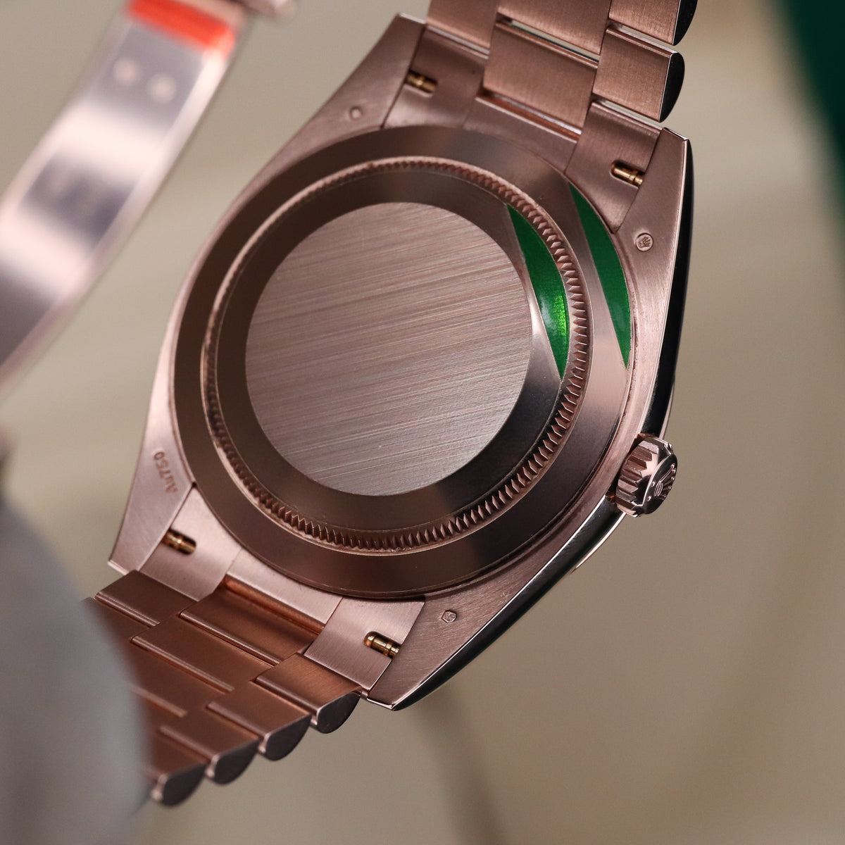 Rolex Day-Date 40 [Complete Set] Olive Dial Roman Green Rose Gold Presidential Fluted 228235