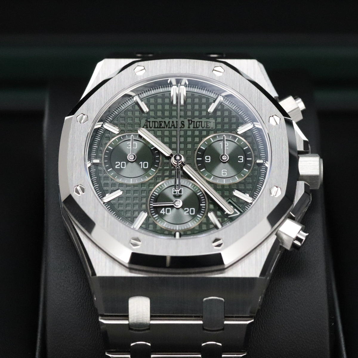 Audemars Piguet Royal Oak Chronograph [2025 New Complete Set] 41mm Green Dial Open Caseback Steel 26240ST 2025 New Complete