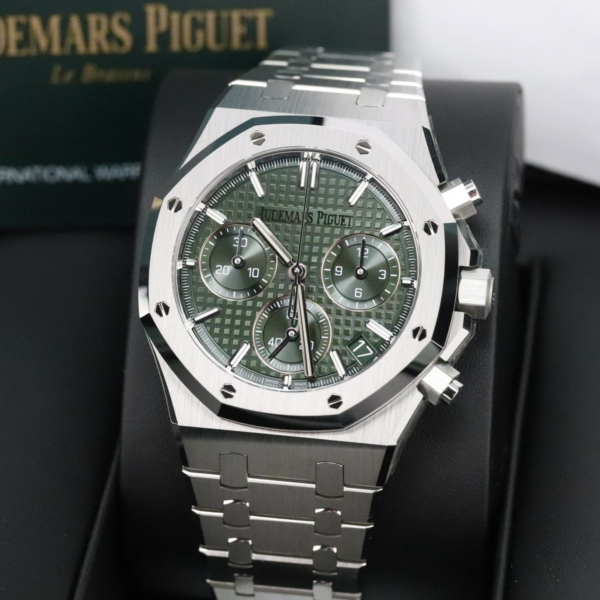 Audemars Piguet Royal Oak Chronograph [2025 New Complete Set] 41mm Green Dial Open Caseback Steel 26240ST 2025 New Complete
