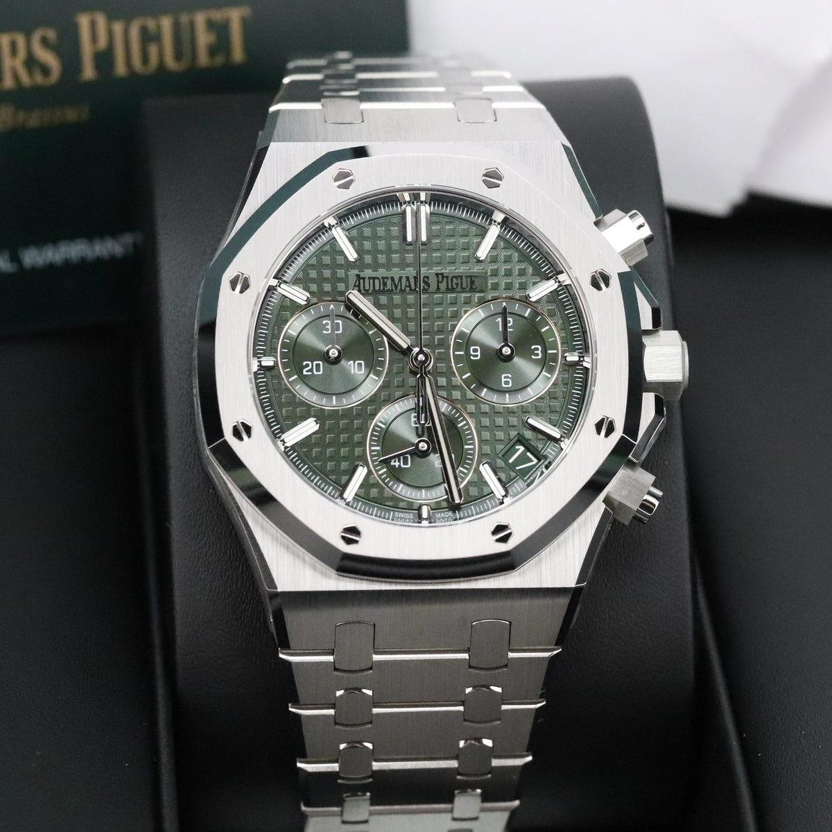 Audemars Piguet Royal Oak Chronograph [2025 New Complete Set] 41mm Green Dial Open Caseback Steel 26240ST 2025 New Complete