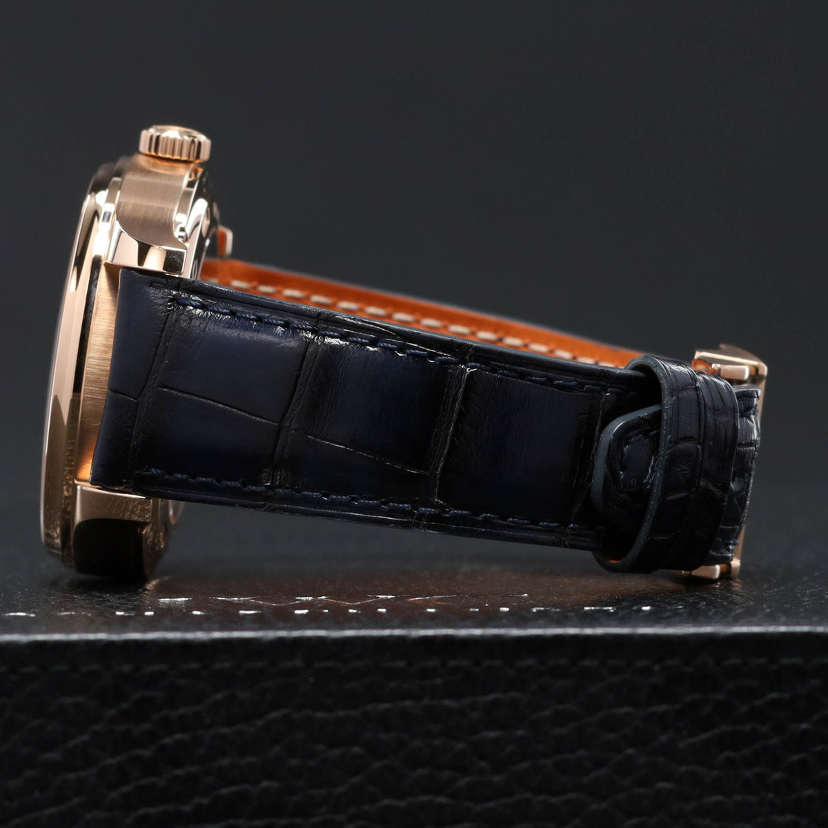 IWC Portuguese Perpetual Calendar 2024 Complete 42mm 18k Rose Gold Blue Dial 18k Rose Gold Bezel Blue Alligator Leather Strap IW344205