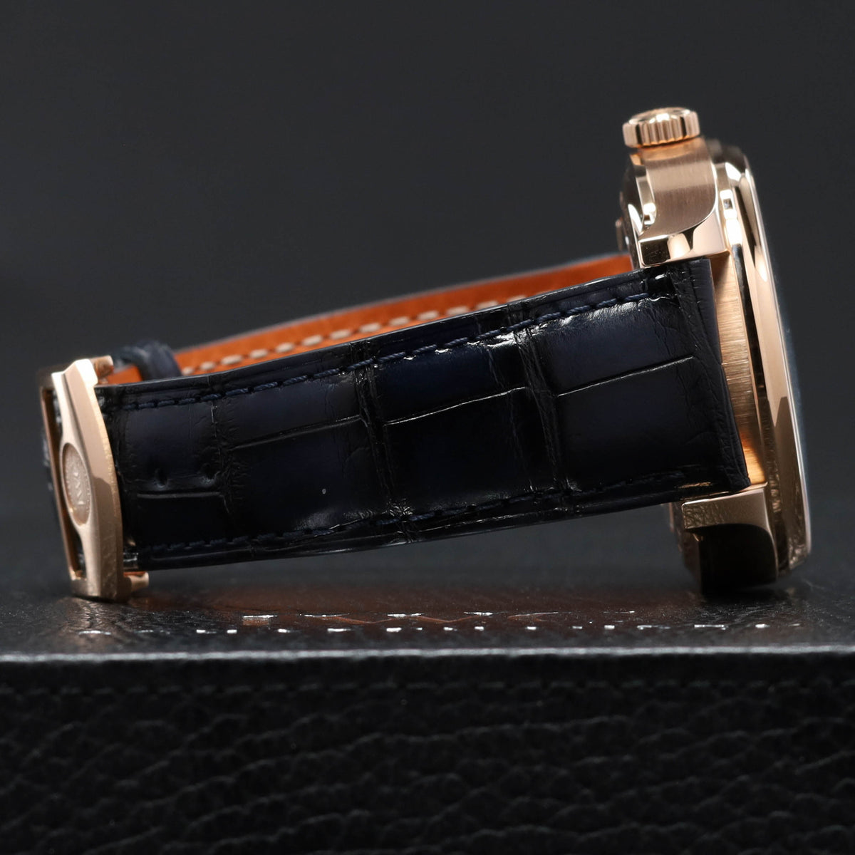 IWC Portuguese Perpetual Calendar 2024 Complete 42mm 18k Rose Gold Blue Dial 18k Rose Gold Bezel Blue Alligator Leather Strap IW344205