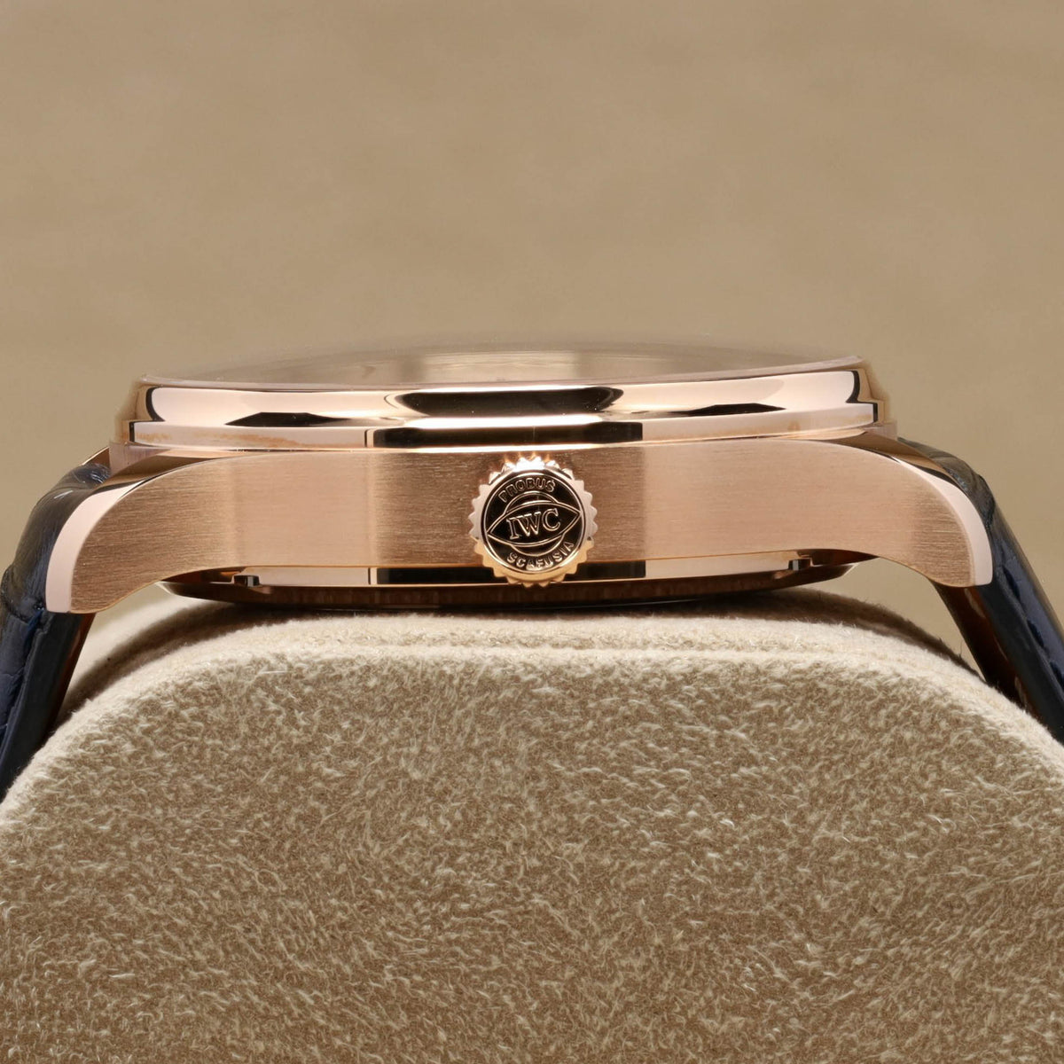 IWC Portuguese Perpetual Calendar 2024 Complete 42mm 18k Rose Gold Blue Dial 18k Rose Gold Bezel Blue Alligator Leather Strap IW344205