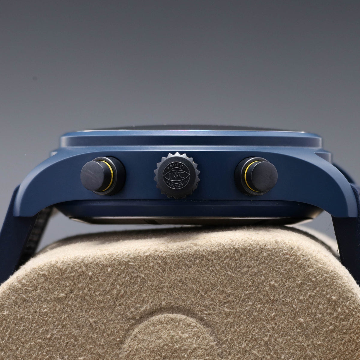 IWC 2023 Complete 44.5mm Blue Ceramic Blue with Yellow Accents Dial Blue Ceramic Bezel Blue Rubber Strap  IW389109