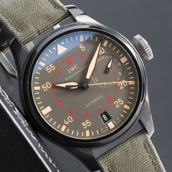 IWC Big Pilot 2012 Complete “Top Gun Miramar” 48.6mm Ceramic Grey Dial Ceramic Bezel Green Textile Strap with Pin Buckle IW501902