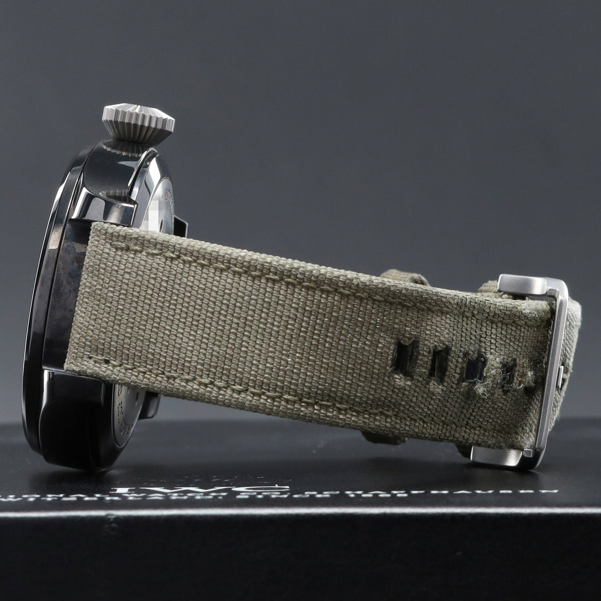 IWC Big Pilot 2022 Complete 48.6mm Ceramic Grey Dial Ceramic Bezel Green Textile Strap with Pin Buckle IW501902