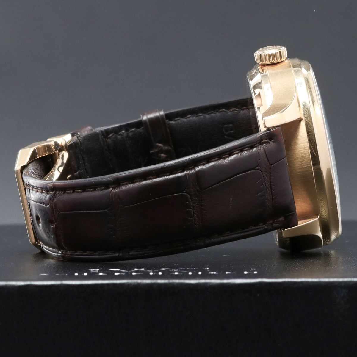 IWC Portugieser 42.3mm 18k Rose Gold Silver Dial 18k Rose Gold Bezel Brown Alligator Leather Strap with Rose Gold Deployant Clasp W502213