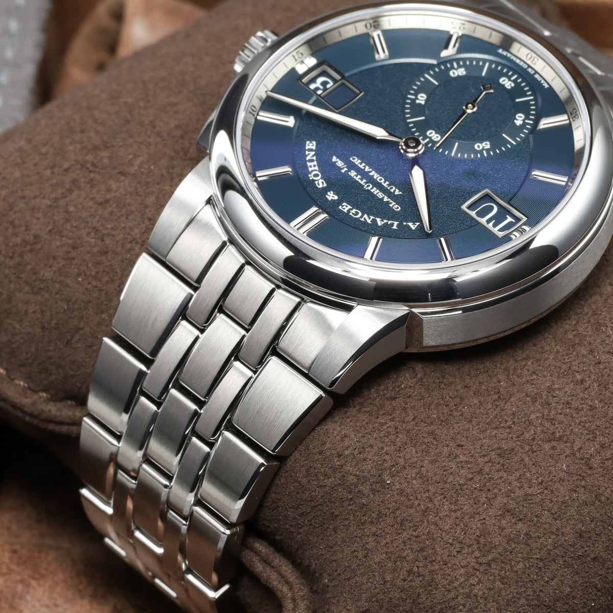 A Lange &Söhne Odysseus 2026 Complete 40.5mm Stainless Steel Blue Dial Stainless Steel Bezel Stainless Steel Integrated Bracelet with Folding Clasp  LSL5365BA