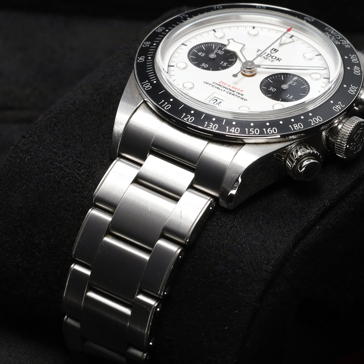 Tudor Black Bay 2023 Complete 41mm Stainless Steel White With Black Subdials Black Anodized Aluminum Tachymeter Bezel Stainless Steel Bracelet M79360N