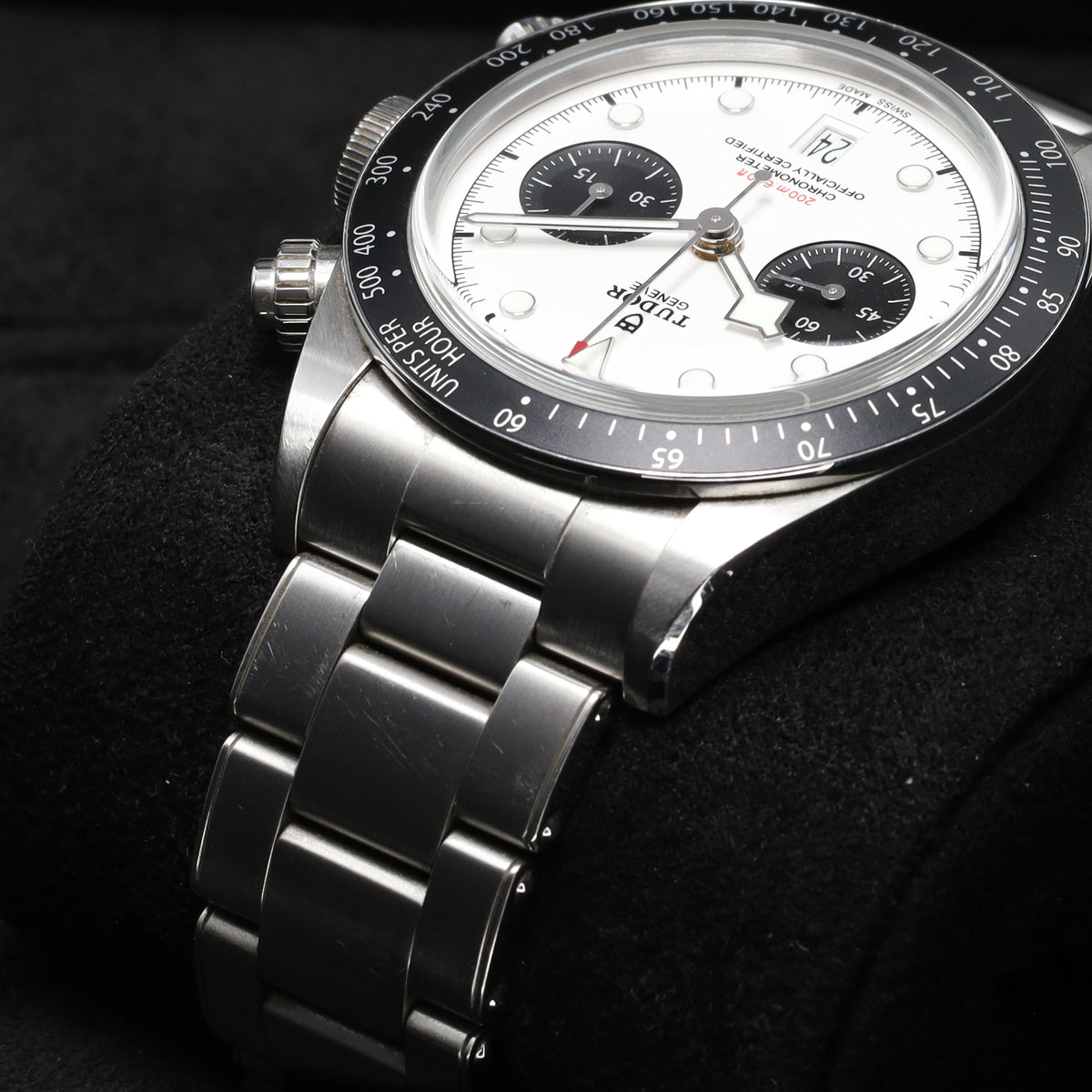 Tudor Black Bay 2023 Complete 41mm Stainless Steel White With Black Subdials Black Anodized Aluminum Tachymeter Bezel Stainless Steel Bracelet M79360N