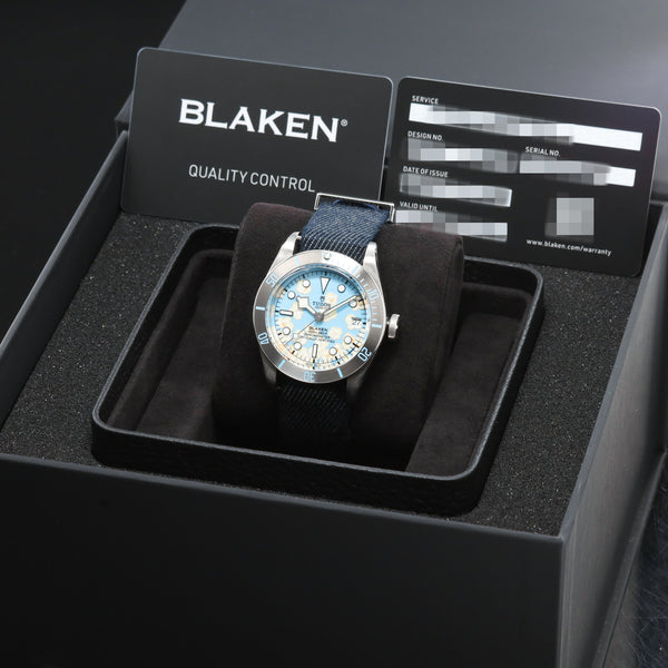 Blaken Tudor 2026 Complete 41mm Stainless Steel Blue Popcorn Dial Stainless Steel Bezel Navy Strap with Tudor Clasp M79730