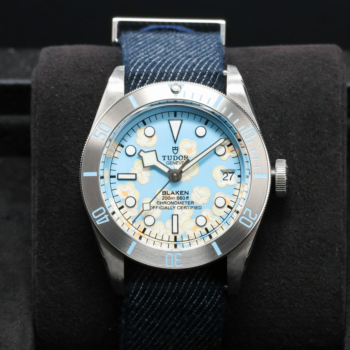 Blaken Tudor 2026 Complete 41mm Stainless Steel Blue Popcorn Dial Stainless Steel Bezel Navy Strap with Tudor Clasp M79730