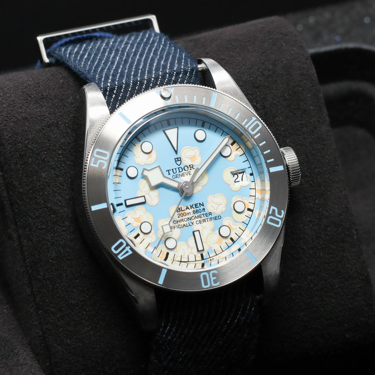 Blaken Tudor 2026 Complete 41mm Stainless Steel Blue Popcorn Dial Stainless Steel Bezel Navy Strap with Tudor Clasp M79730