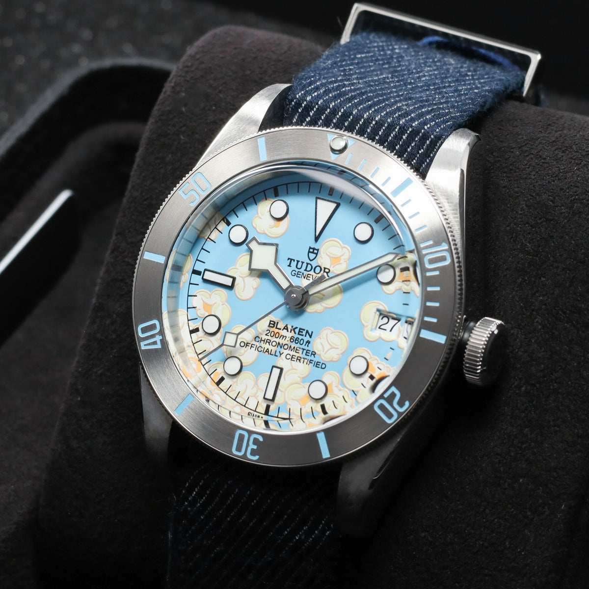 Blaken Tudor 2026 Complete 41mm Stainless Steel Blue Popcorn Dial Stainless Steel Bezel Navy Strap with Tudor Clasp M79730