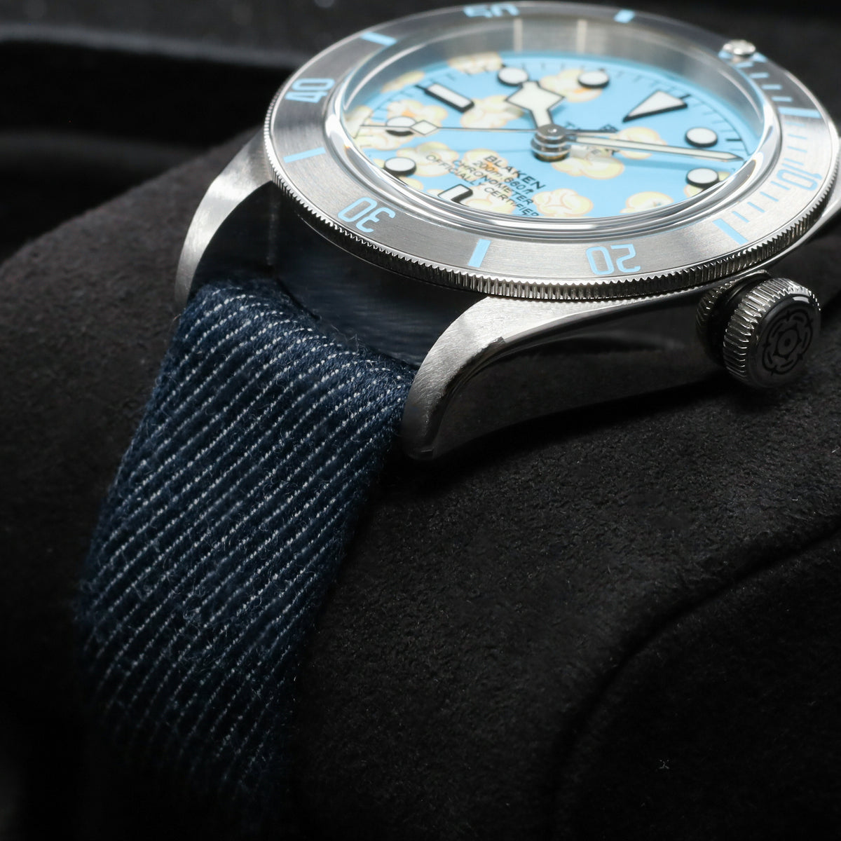 Blaken Tudor 2026 Complete 41mm Stainless Steel Blue Popcorn Dial Stainless Steel Bezel Navy Strap with Tudor Clasp M79730
