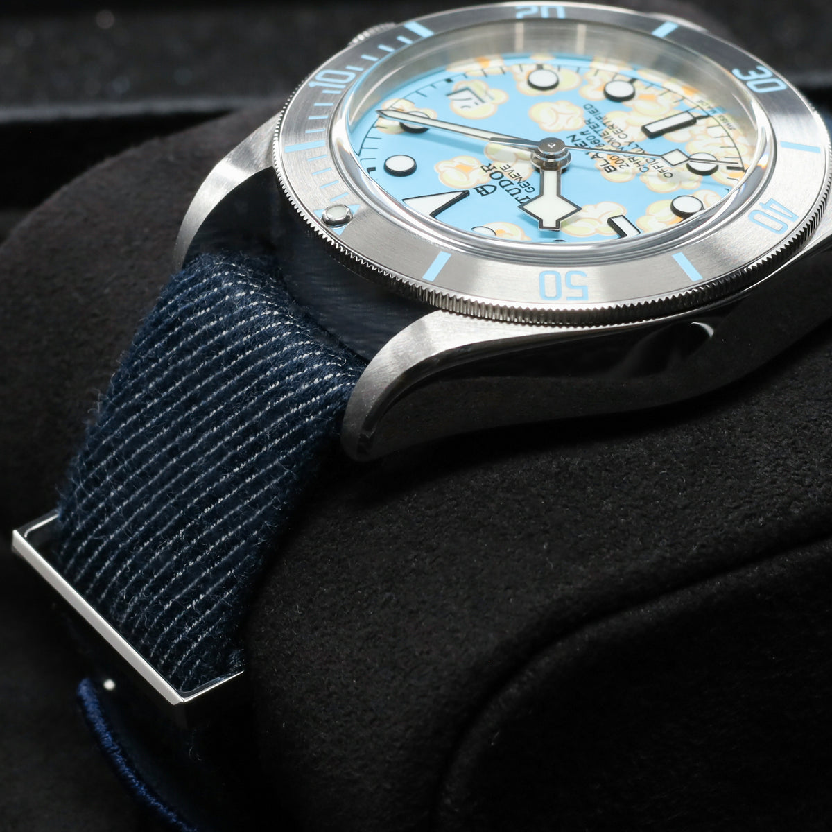 Blaken Tudor 2026 Complete 41mm Stainless Steel Blue Popcorn Dial Stainless Steel Bezel Navy Strap with Tudor Clasp M79730