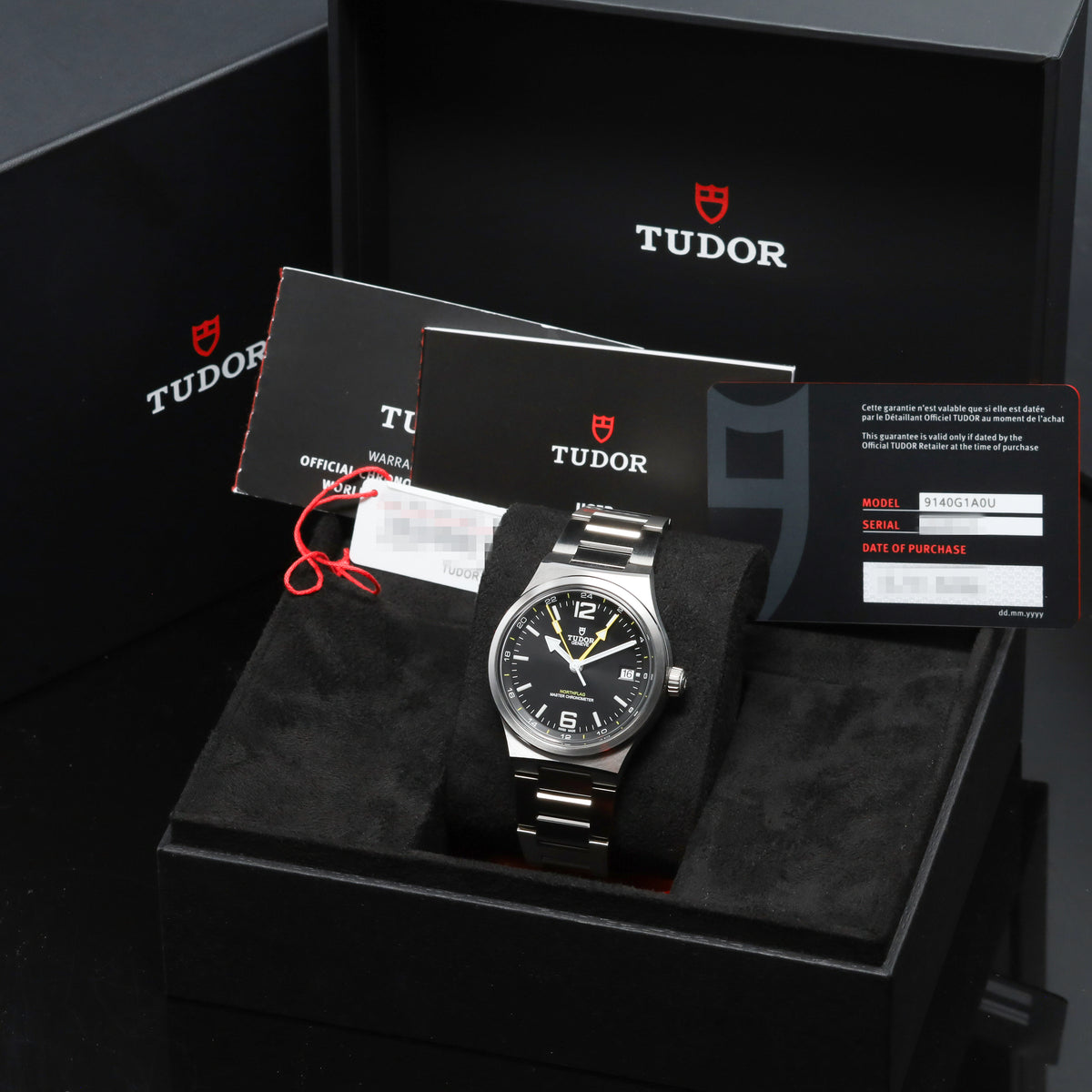Tudor North Flag 2026 Complete 40mm Stainless Steel Black with Yellow Accents Dial Stainless Steel Fixed Bezel with Satin-Brushed and Polished Finishes Bezel Integrated Stainless Steel Two-Link Bracelet M9140G1A0U