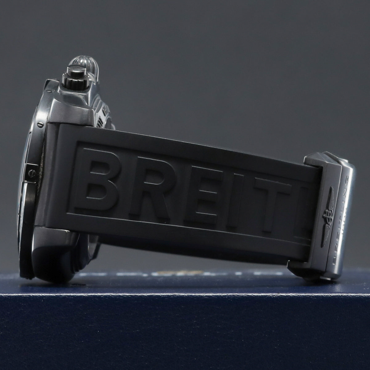 Breitling Chronomat 2020 Complete 44mm Blacksteel DLC-Coated Stainless Steel Black Dial Blacksteel Unidirectional Bezel Black Rubber Strap with Blacksteel Folding Clasp MB0111C3