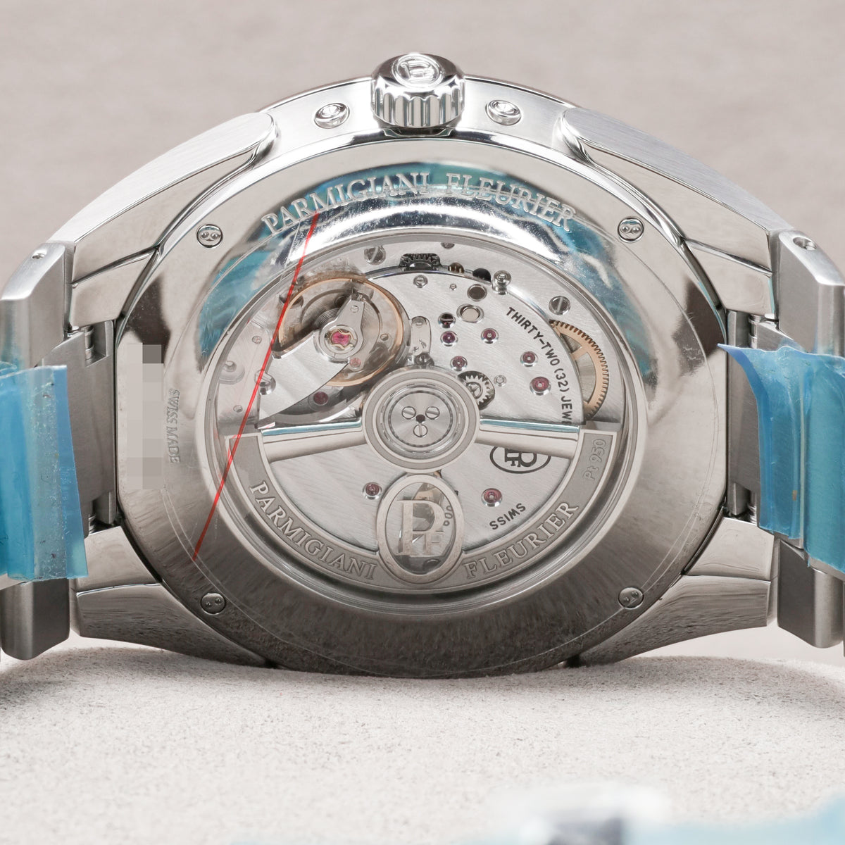 Parmigiani Fleurier Tonda 2025 Complete 42mm Tonda Teal Dial Perpetual Calendar Stainless Steel and 950 Platinum Viridian Green 950 Platinum Knurled Bezel Steel Bracelet with Folding Clasp PFH983-1020001-100182