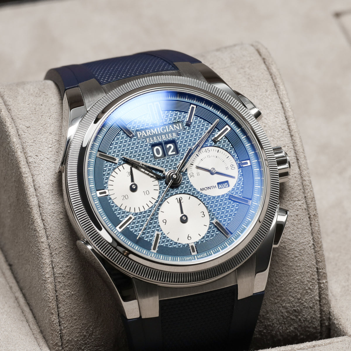 Parmigiani Tonda GT 2022 Complete 42mm Stainless Steel Yoshida Special Blue Dial Stainless Steel Polished and Satin-Finished Bezel Stainless Steel Integrated Bracelet with Folding Clasp PFS906-1020002-100182