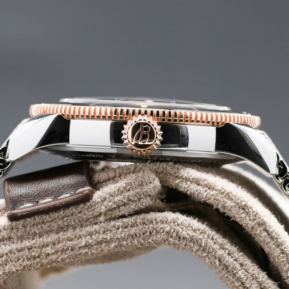 Breitling Superocean Heritage Complete 42mm Stainless Steel & 18K Rose Gold Black Dial Black Ceramic with 18K Rose Gold Bezel Stainless Steel Mesh Milanese Bracelet with Folding Clasp UB3111