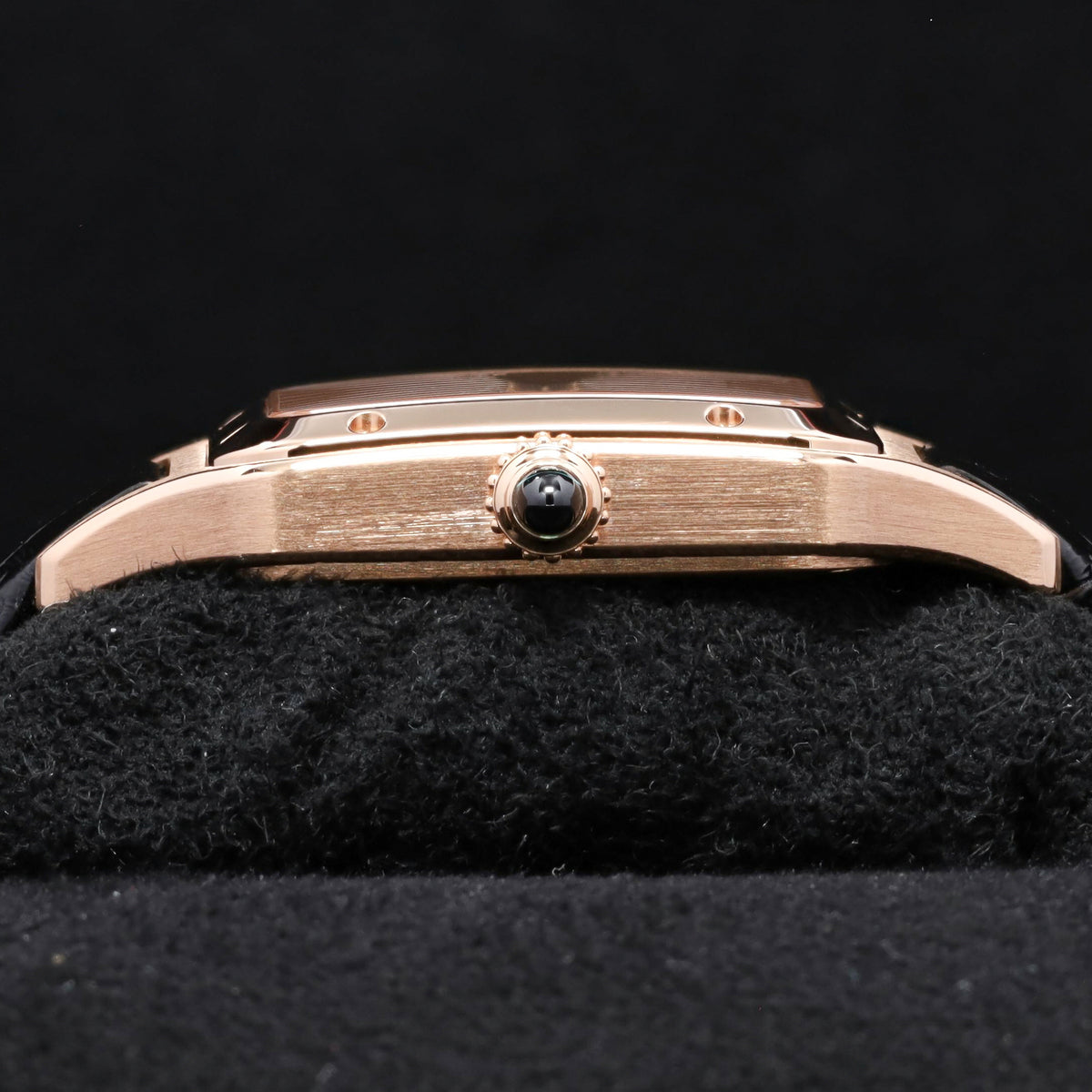 Cartier Santos Dumont 2024 Complete 31.4mm 18k Rose Gold Skeletonized with Burgundy Lacquered Bridges Dial 18k Rose Gold Bezel Burgundy Alligator Leather Strap with Additional Brown Alligator Strap WHSA0030