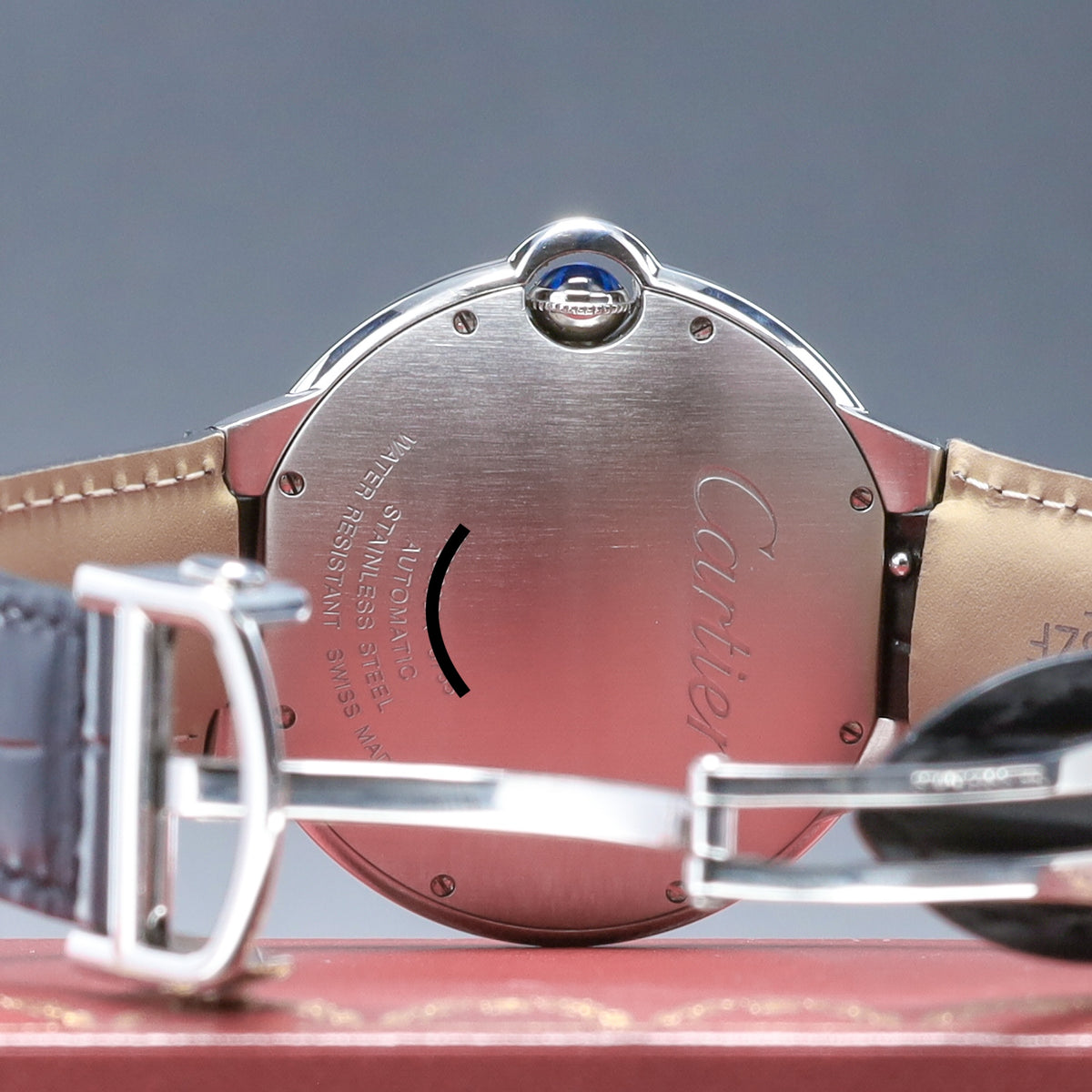 Cartier Ballon Bleu 42mm De Cartier 2021 Set 42mm Steel Case Blue Roman Dial Blue Leather WSBB0027 Warranty Until 2029