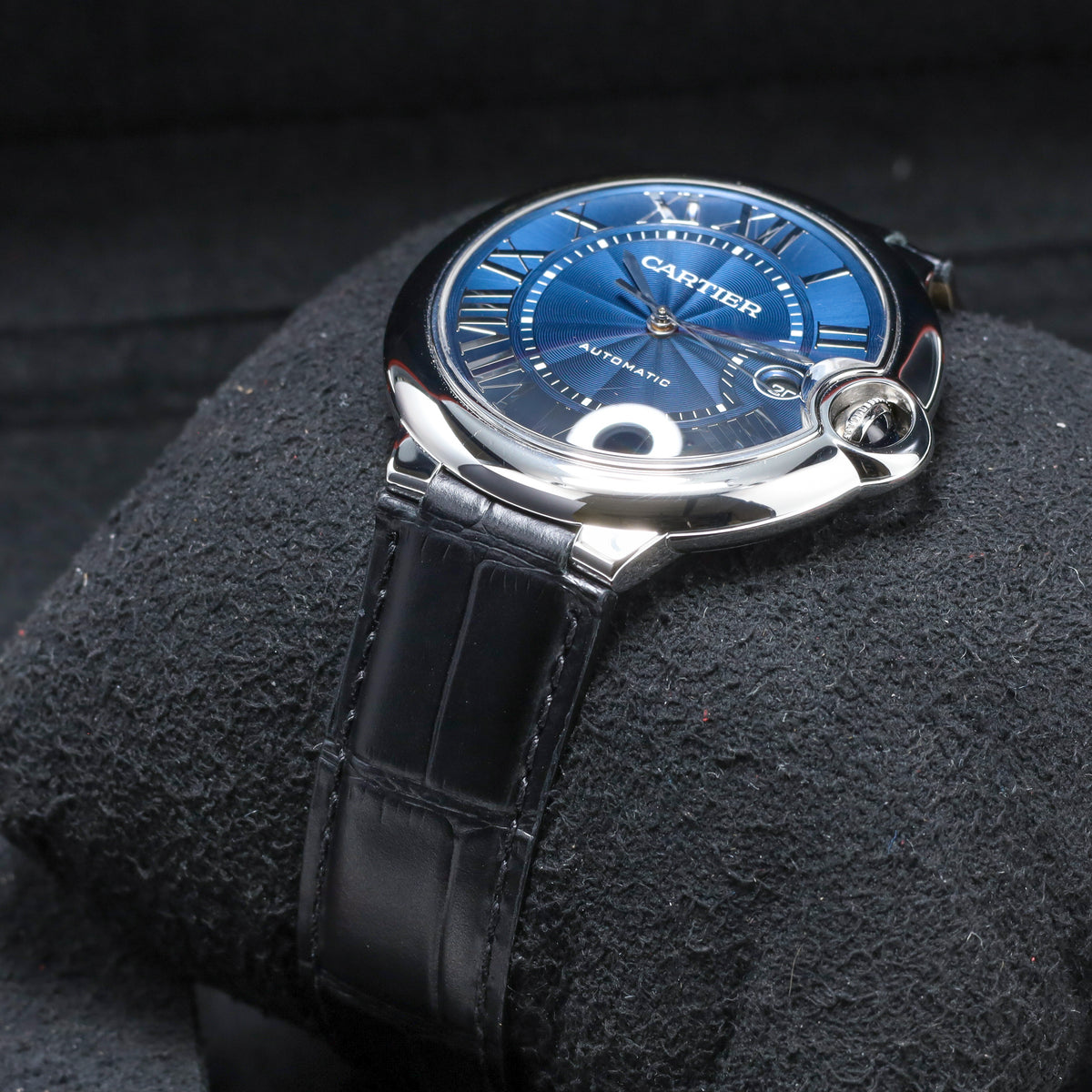 Cartier Ballon Bleu 42mm De Cartier 2021 Set 42mm Steel Case Blue Roman Dial Blue Leather WSBB0027 Warranty Until 2029
