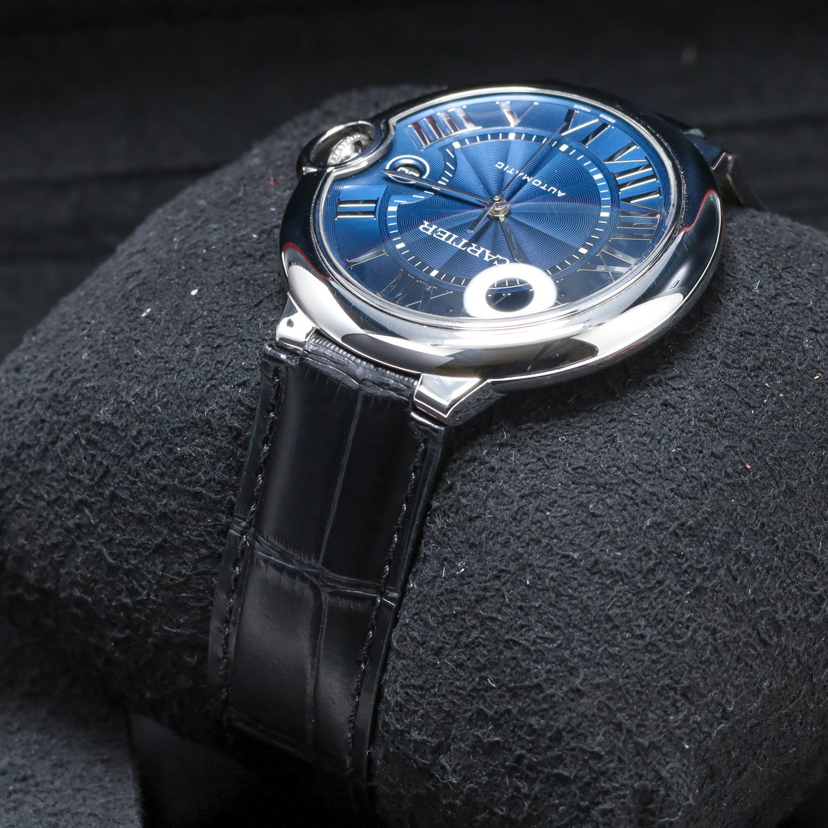 Cartier Ballon Bleu 42mm De Cartier 2021 Set 42mm Steel Case Blue Roman Dial Blue Leather WSBB0027 Warranty Until 2029
