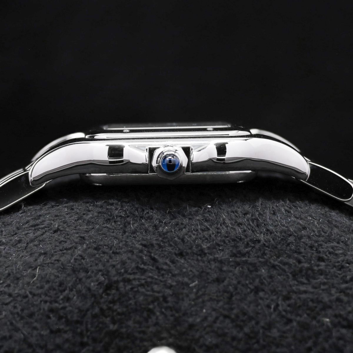 Cartier Panthere Complete 22mm Stainless Steel Silver / White with Roman Numerals Dial Stainless Steel Smooth Bezel Stainless Steel Integrated Bracelet with Folding Clasp WSPN0006