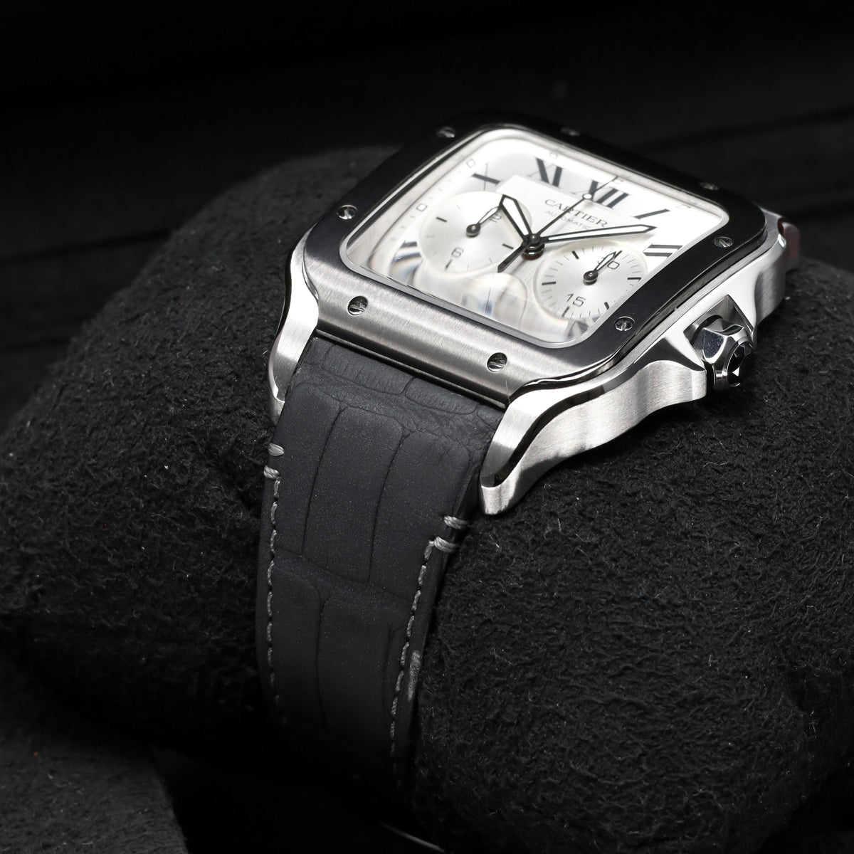 Cartier Santos De Cartier Chronograph 43.3mm Extra Large Model White Silver Roman WSSA0017