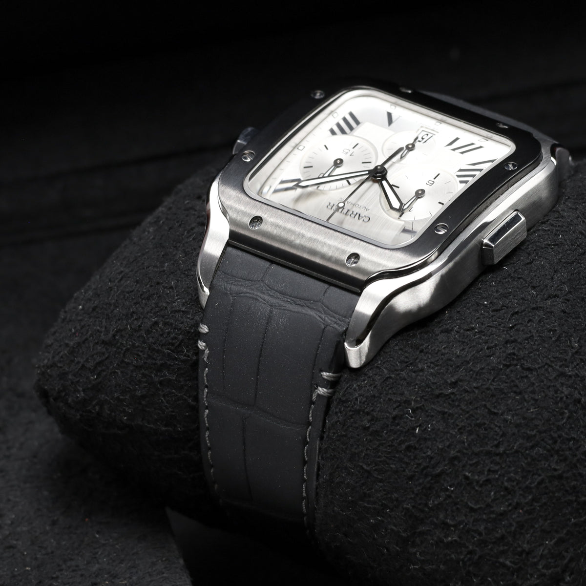 Cartier Santos De Cartier Chronograph 43.3mm Extra Large Model White Silver Roman WSSA0017