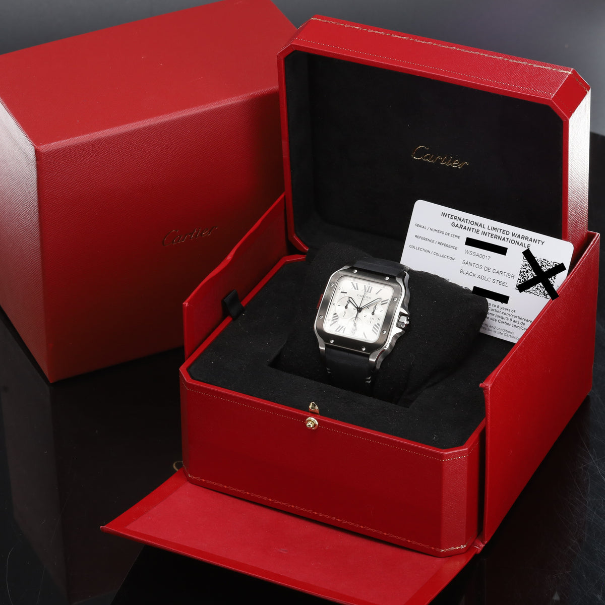 Cartier Santos De Cartier Chronograph 43.3mm Extra Large Model White Silver Roman WSSA0017