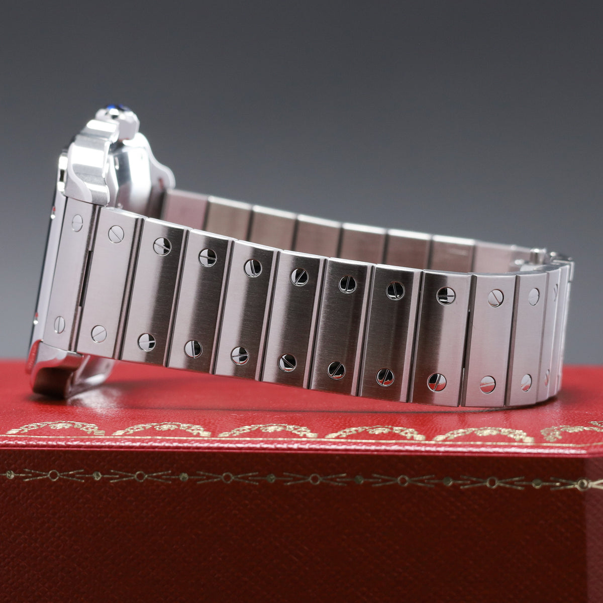 Cartier Santos 2023 Complete 39.8mm Stainless Steel Case Blue Dial Stainless Steel Bezel Stainless Steel Bracelet WSSA0030