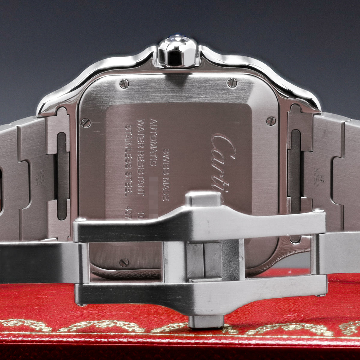 Cartier Santos 2023 Complete 39.8mm Stainless Steel Case Blue Dial Stainless Steel Bezel Stainless Steel Bracelet WSSA0030
