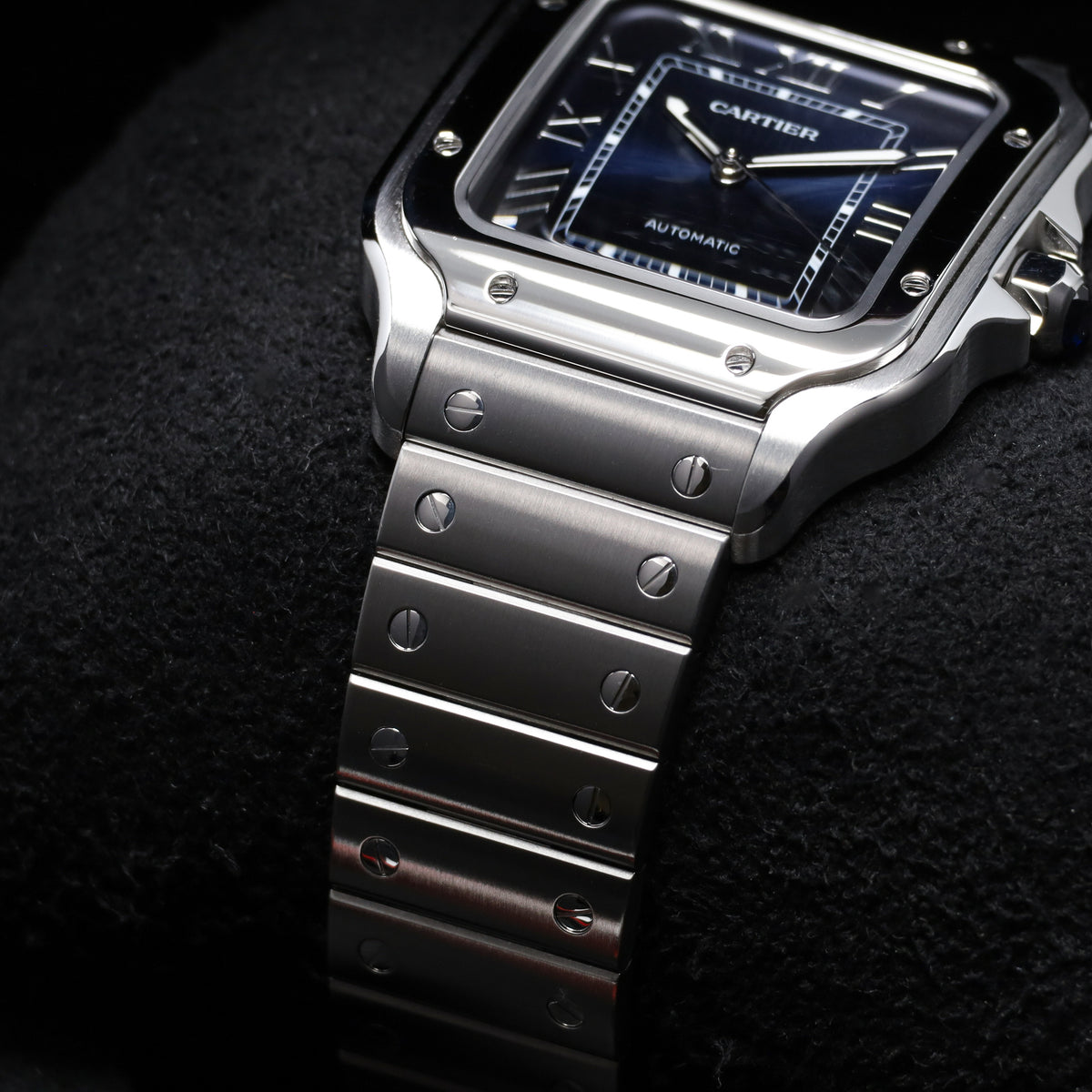 Cartier Santos 2023 Complete 39.8mm Stainless Steel Case Blue Dial Stainless Steel Bezel Stainless Steel Bracelet WSSA0030