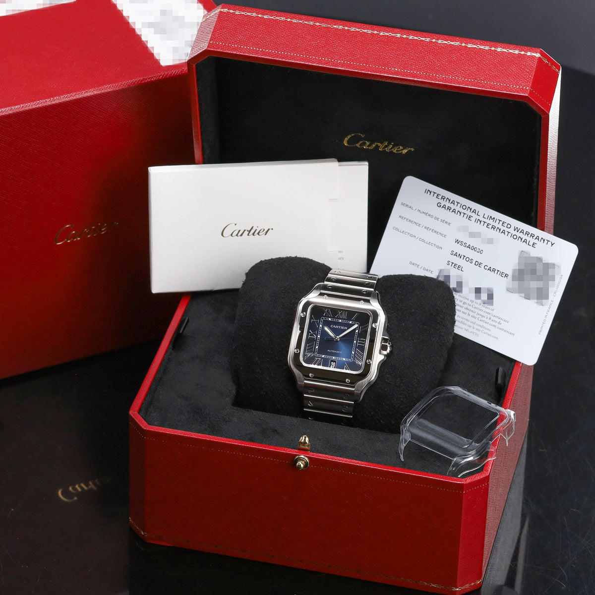 Cartier Santos 2023 Complete 39.8mm Stainless Steel Case Blue Dial Stainless Steel Bezel Stainless Steel Bracelet WSSA0030