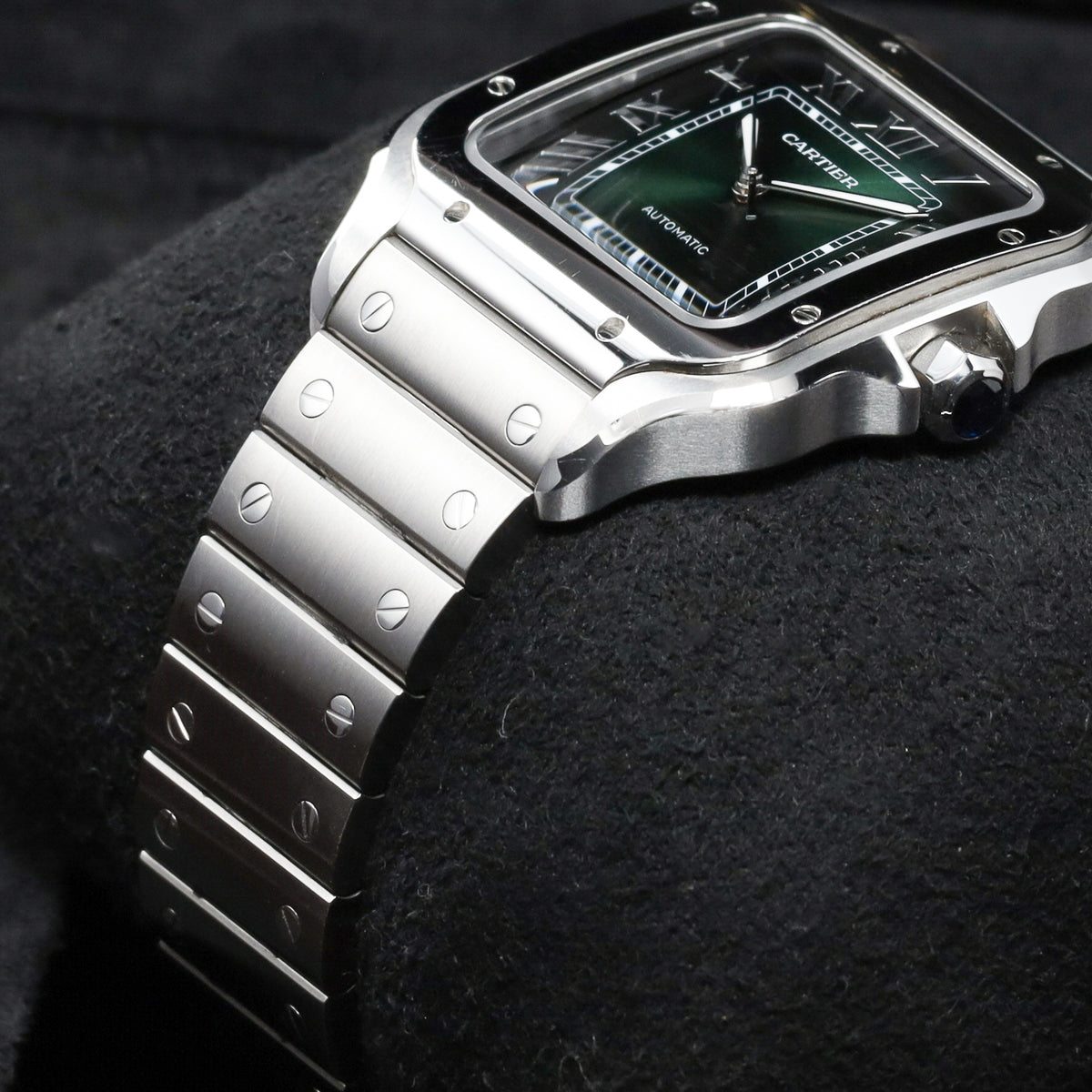 Cartier Santos Complete 39.8mm Stainless Steel Green Dial Stainless Steel Stainless Steel Bracelet WSSA0062