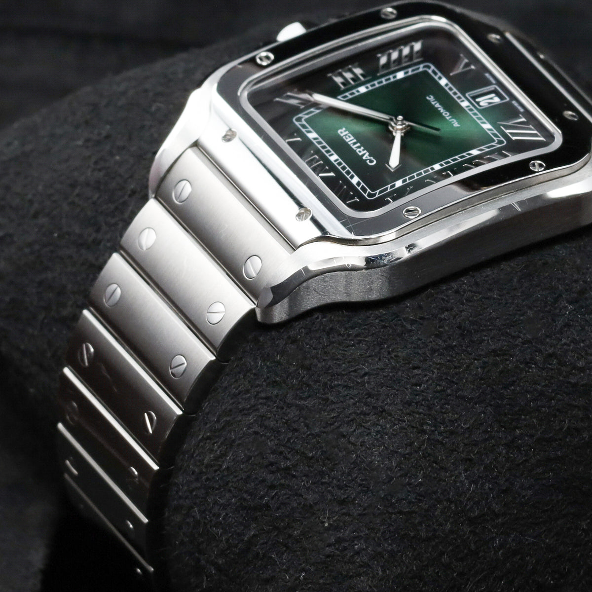 Cartier Santos Complete 39.8mm Stainless Steel Green Dial Stainless Steel Stainless Steel Bracelet WSSA0062