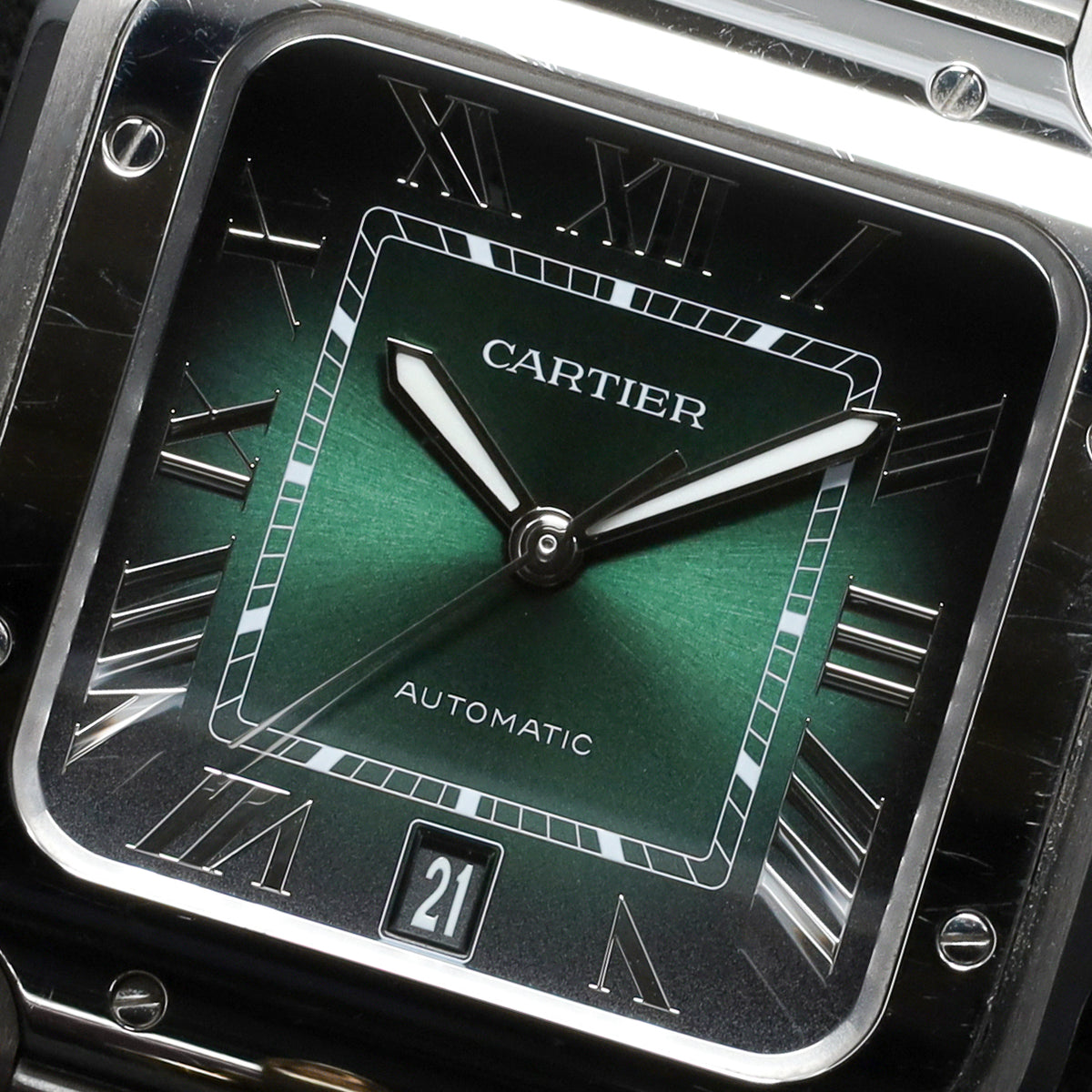 Cartier Santos Complete 39.8mm Stainless Steel Green Dial Stainless Steel Stainless Steel Bracelet WSSA0062