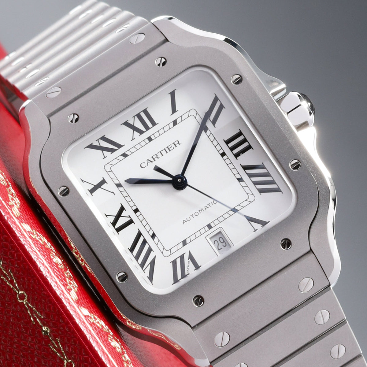 Cartier Santos 2025 Complete 39.8mm Titanium White Dial Titanium Bezel Titanium Bracelet WSSA0009