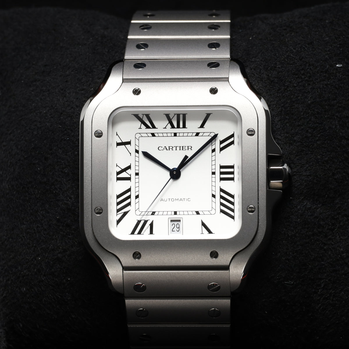 Cartier Santos 2025 Complete 39.8mm Titanium White Dial Titanium Bezel Titanium Bracelet WSSA0009