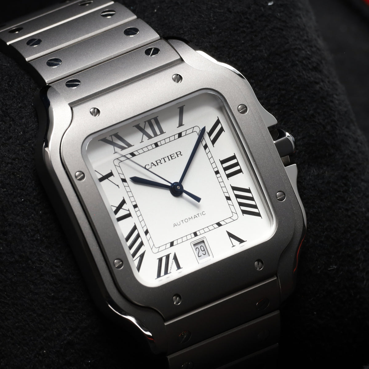 Cartier Santos 2025 Complete 39.8mm Titanium White Dial Titanium Bezel Titanium Bracelet WSSA0009