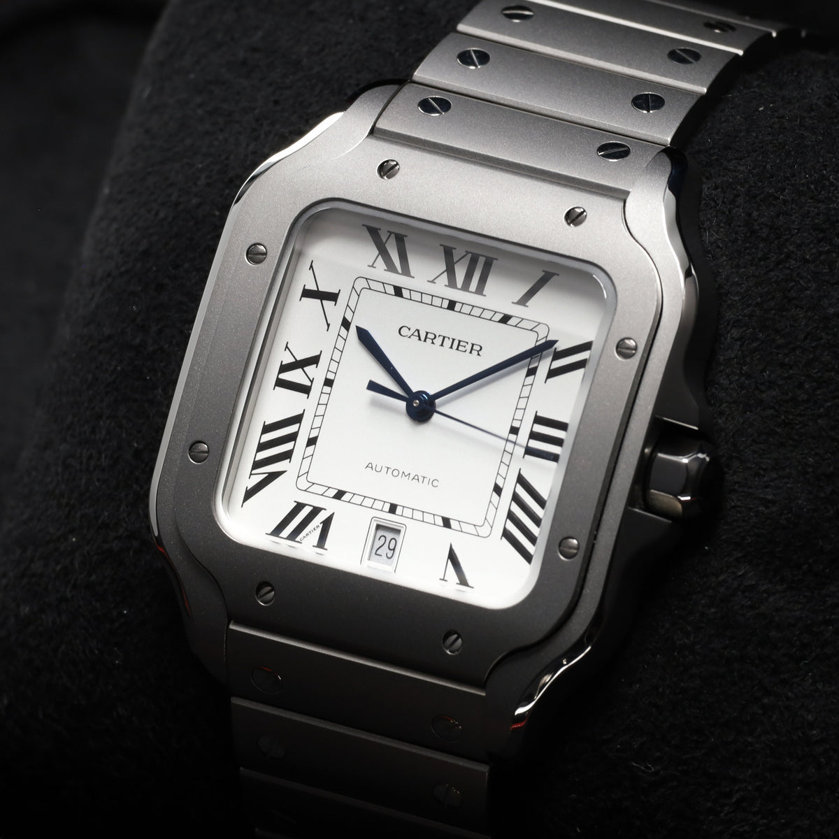 Cartier Santos 2025 Complete 39.8mm Titanium White Dial Titanium Bezel Titanium Bracelet WSSA0009