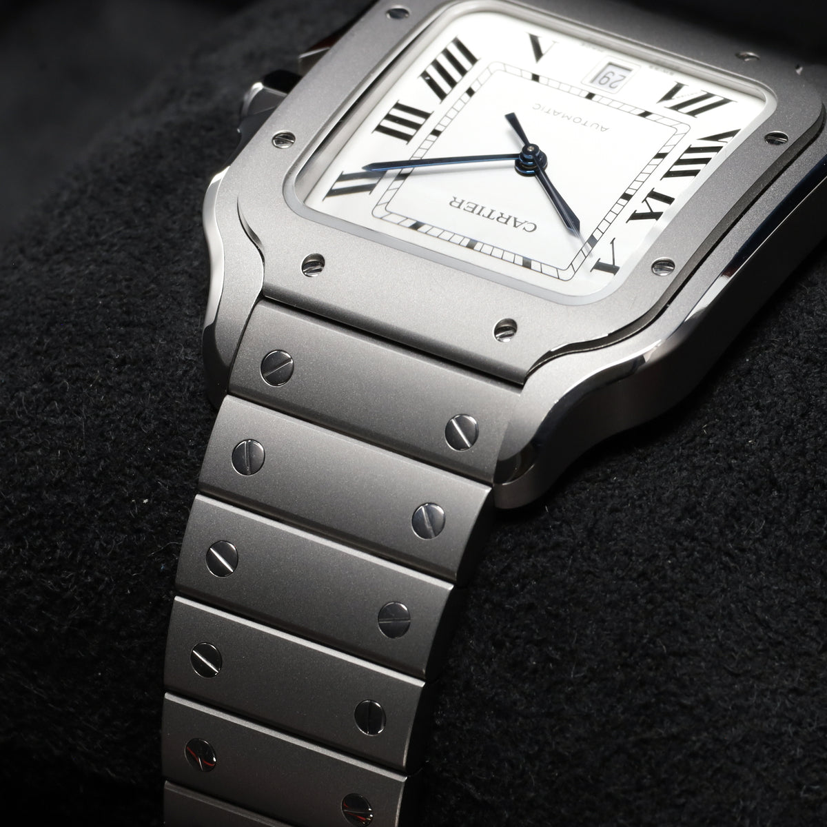 Cartier Santos 2025 Complete 39.8mm Titanium White Dial Titanium Bezel Titanium Bracelet WSSA0009